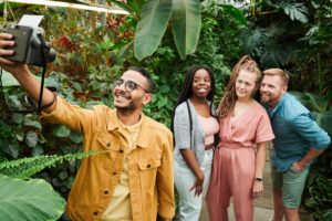 a group of people posing for a photo